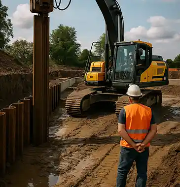 Verbau, Spundwand, Unterfangung und Gründungsarbeiten